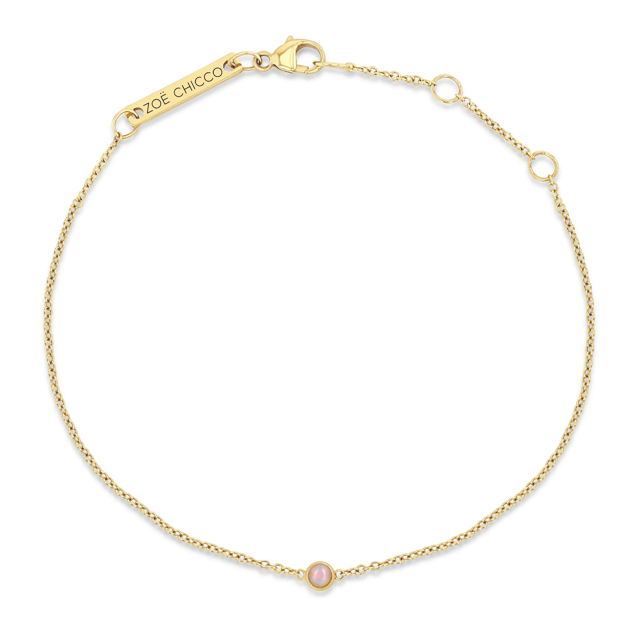 14k Single Opal Bezel Bracelet | October Birthstone