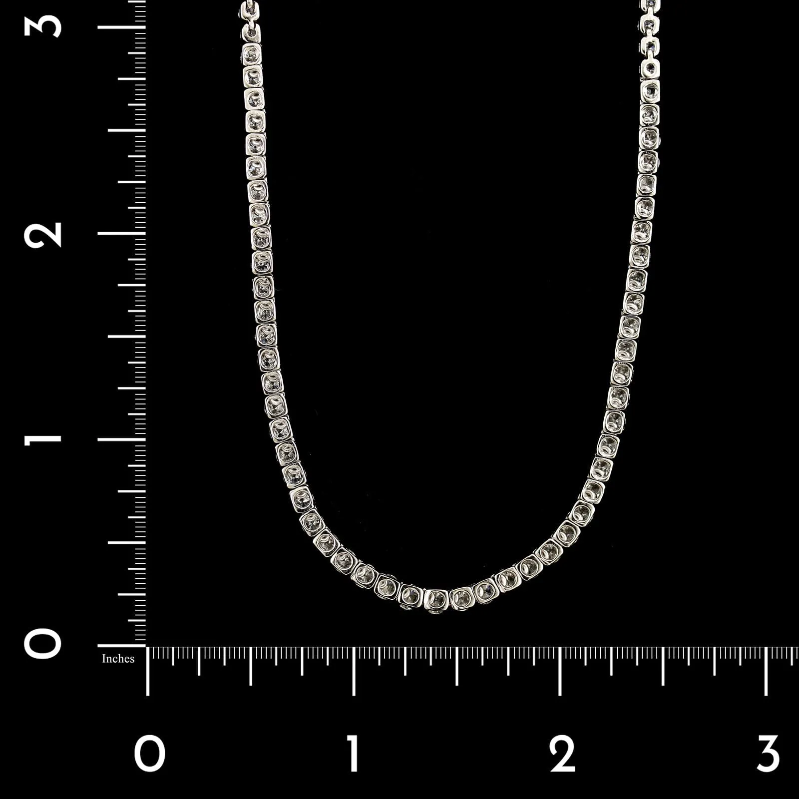 14K White Gold Estate Diamond Riviere Necklace