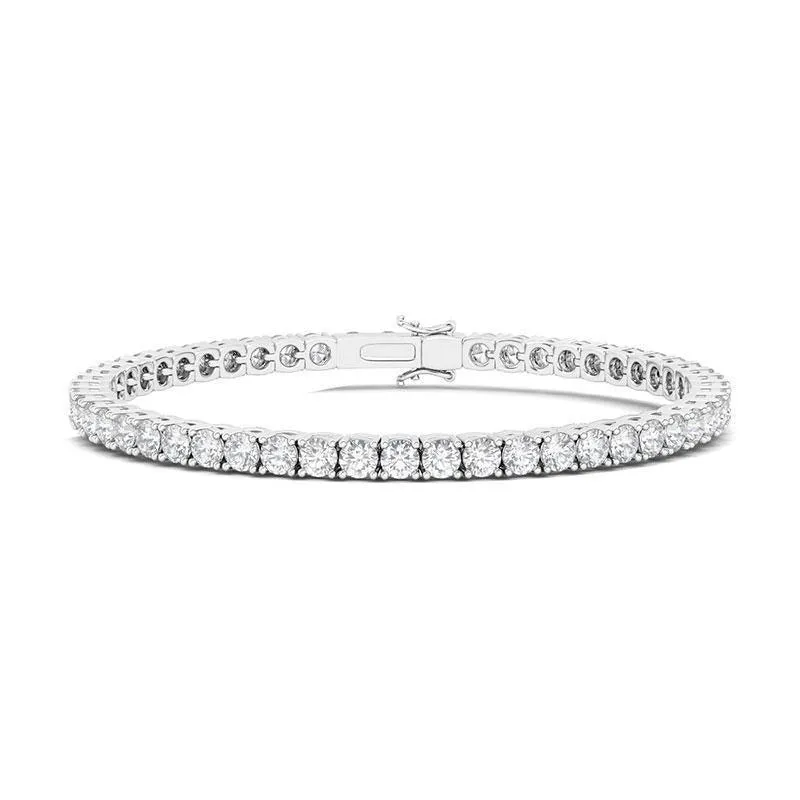 4 Prong Round Cut Tennis Bracelet