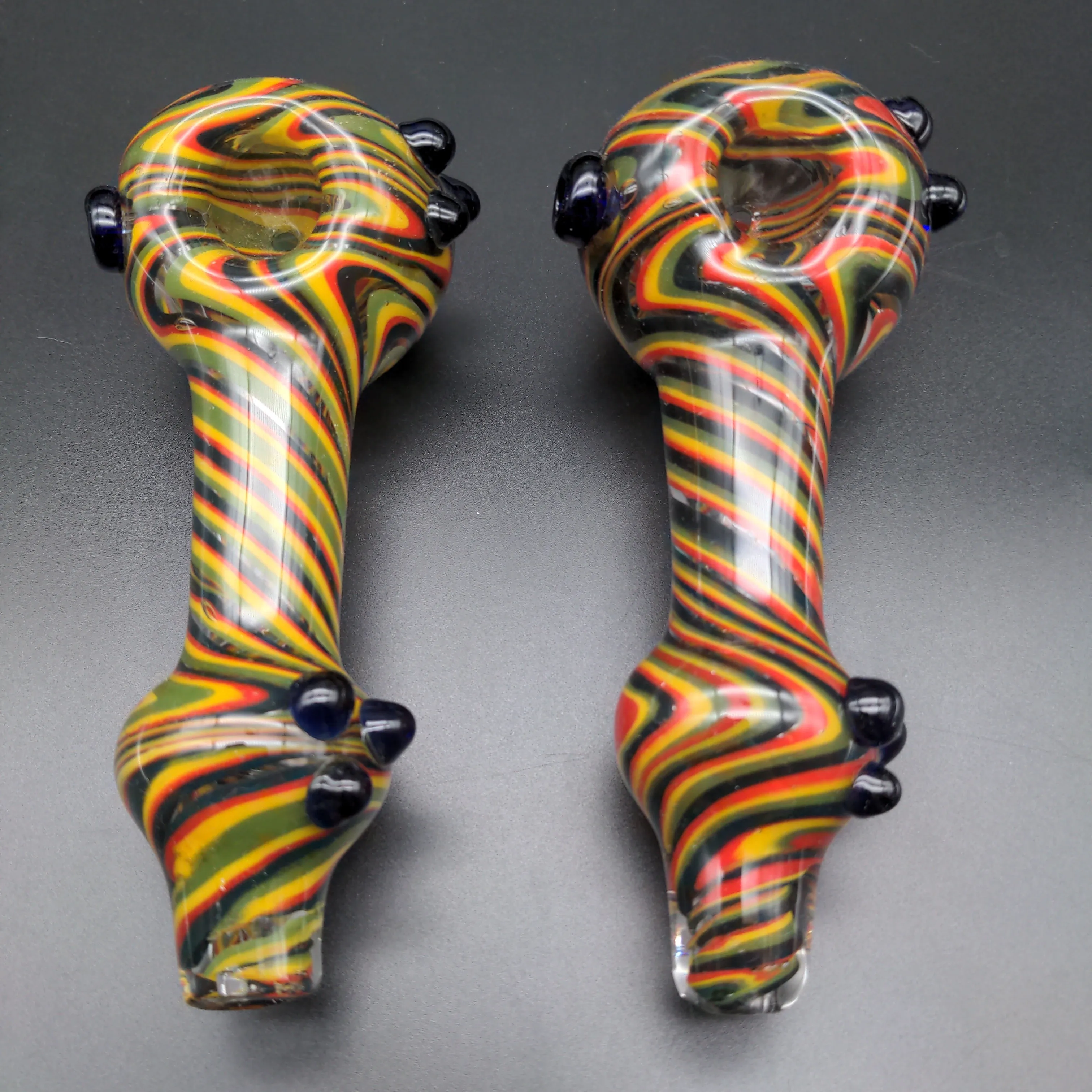 6 Spiral Hand Pipe Spoon Zigzag Colors