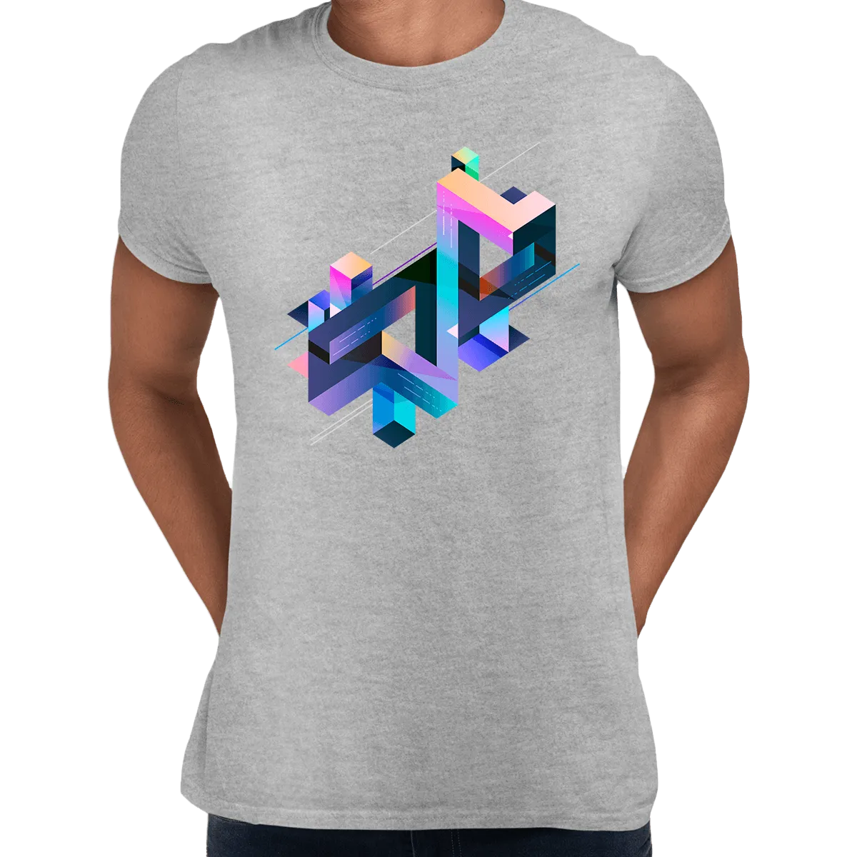 Abstract 3D multi-color geometrical composition T-Shirt