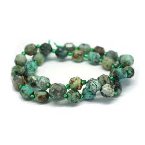 African Turquoise 8mm Energy Prism Faceted - 15-16 Inch