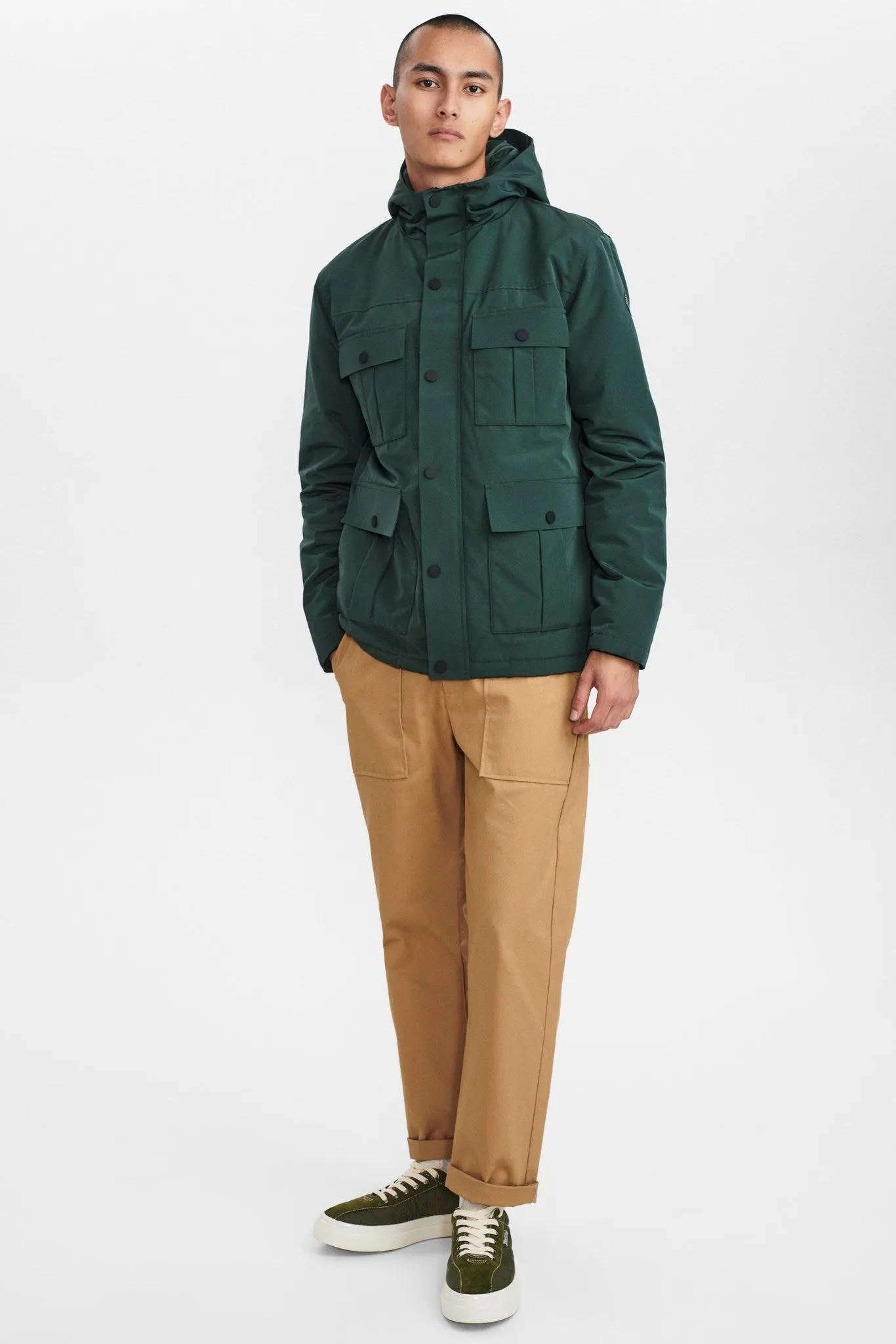 AKBENT SHORT NYLON JACKET - Deep forrest