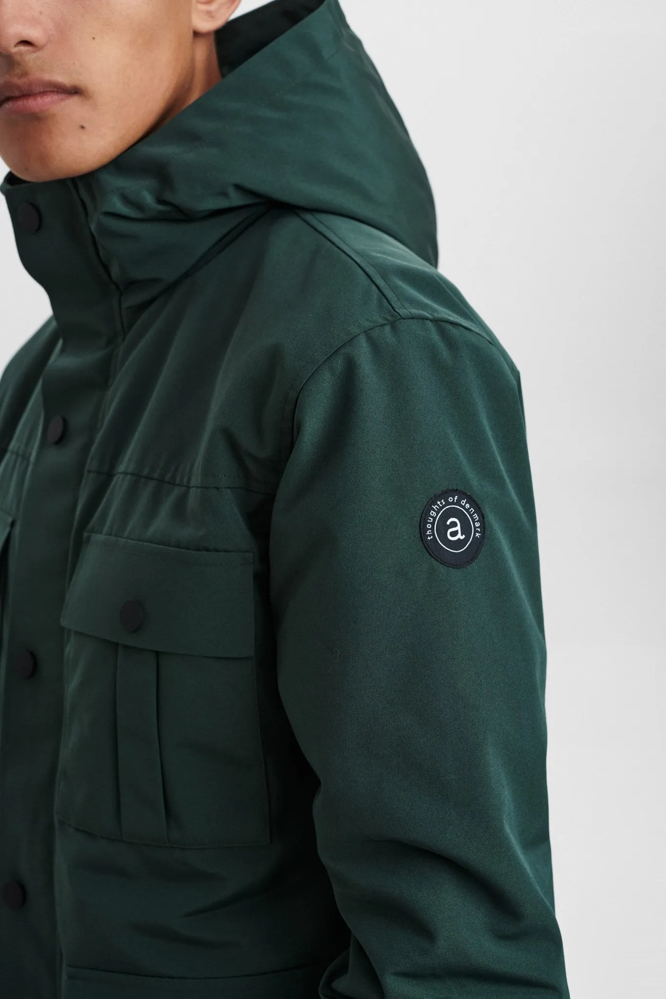 AKBENT SHORT NYLON JACKET - Deep forrest