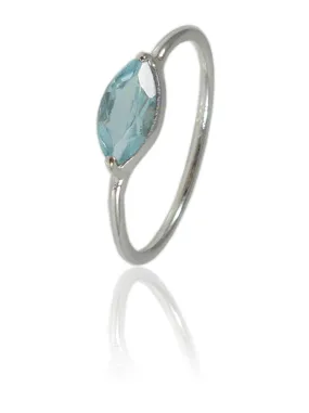 Amazon Stacking Leaf Ring Blue Topaz