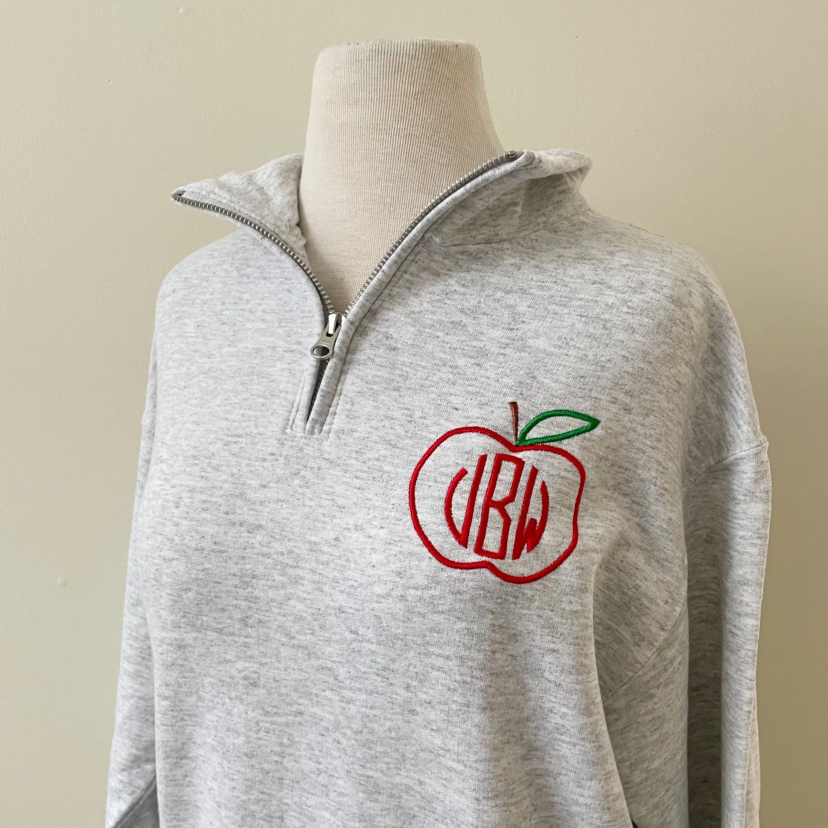 Apple Monogram 1/4 Zip Sweatshirts