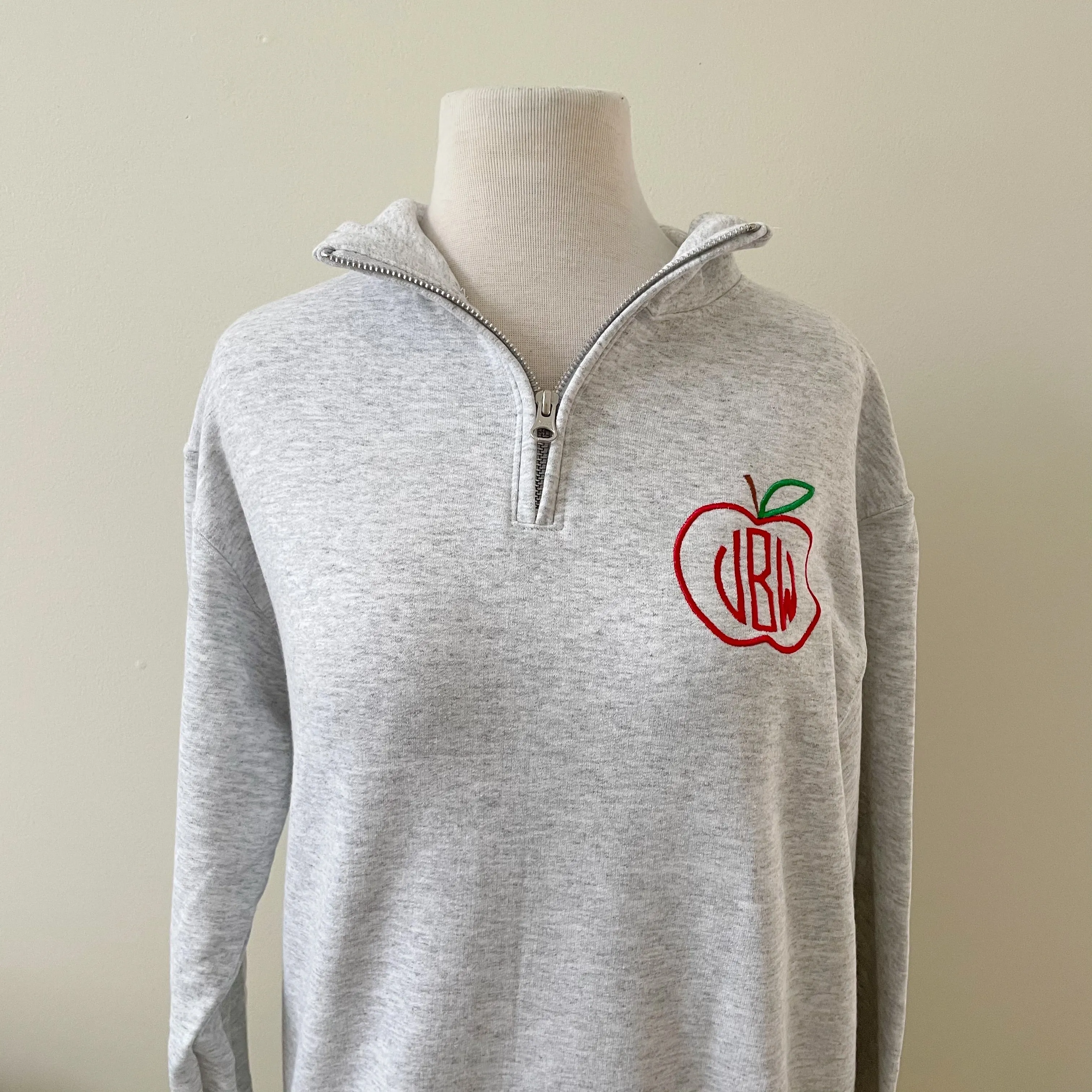 Apple Monogram 1/4 Zip Sweatshirts