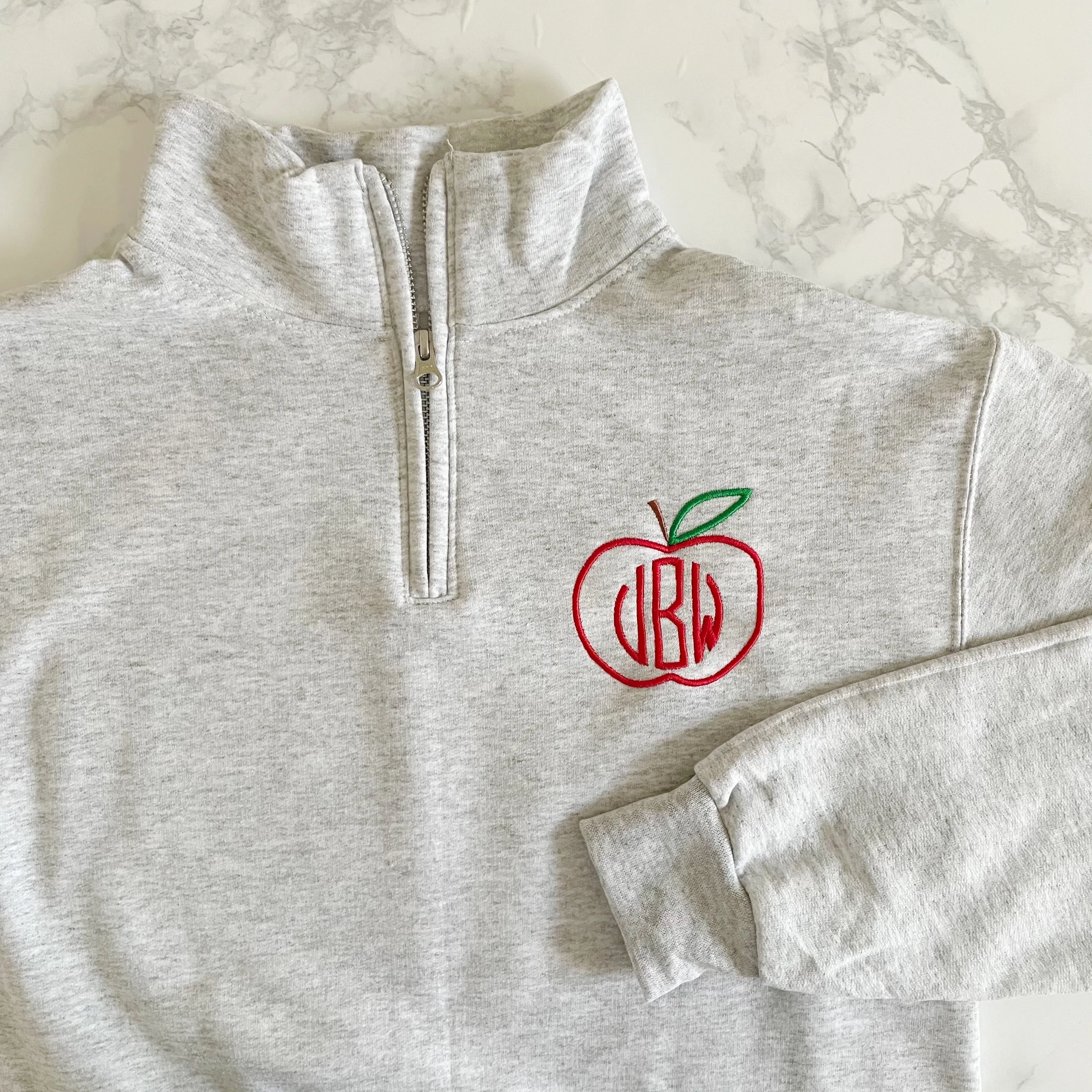 Apple Monogram 1/4 Zip Sweatshirts