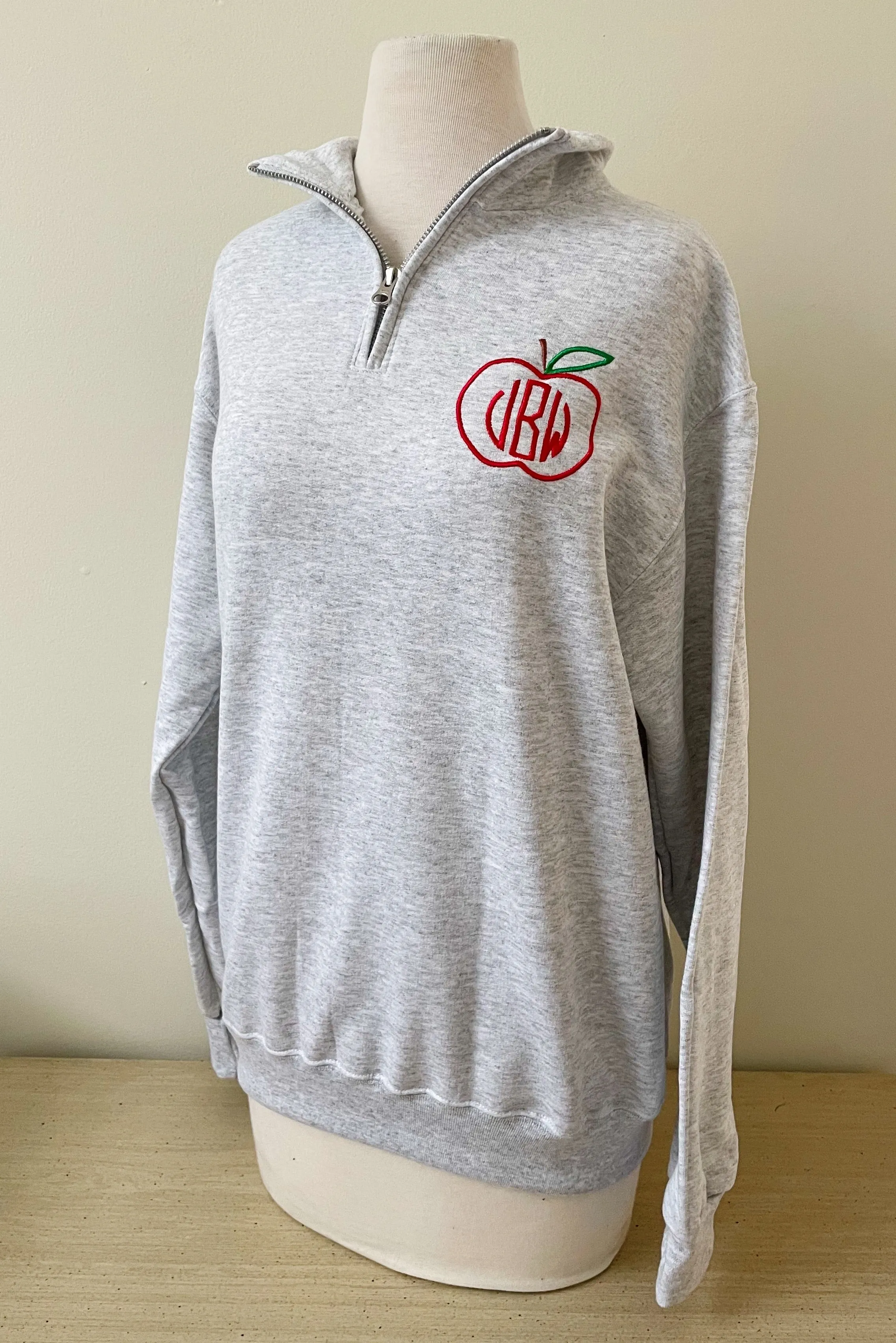 Apple Monogram 1/4 Zip Sweatshirts