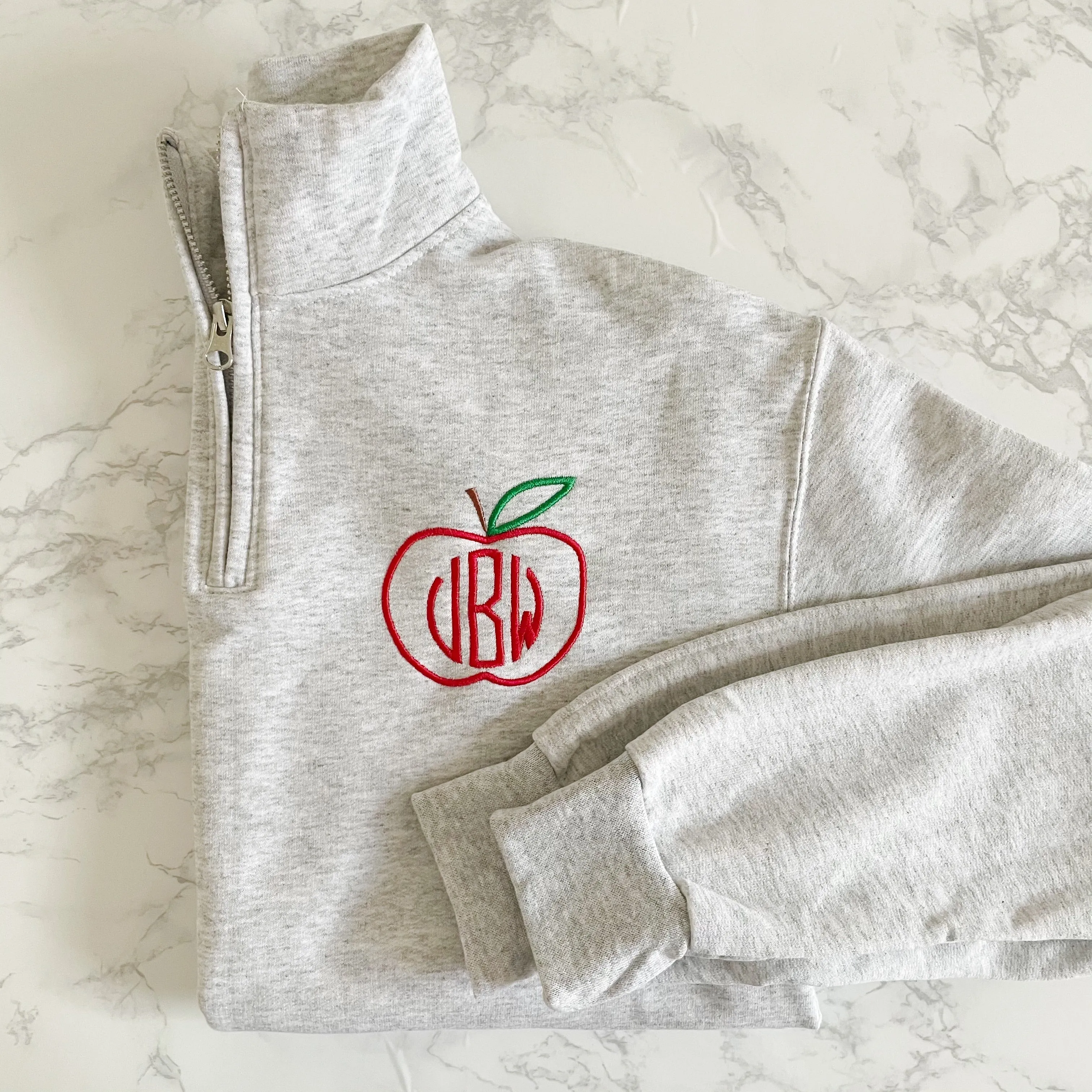 Apple Monogram 1/4 Zip Sweatshirts