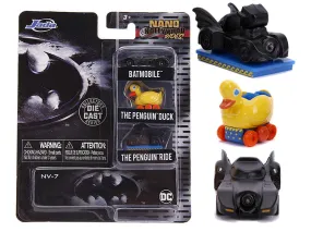 Batman 3 piece Set Nano Hollywood Rides Diecast Model Cars by Jada