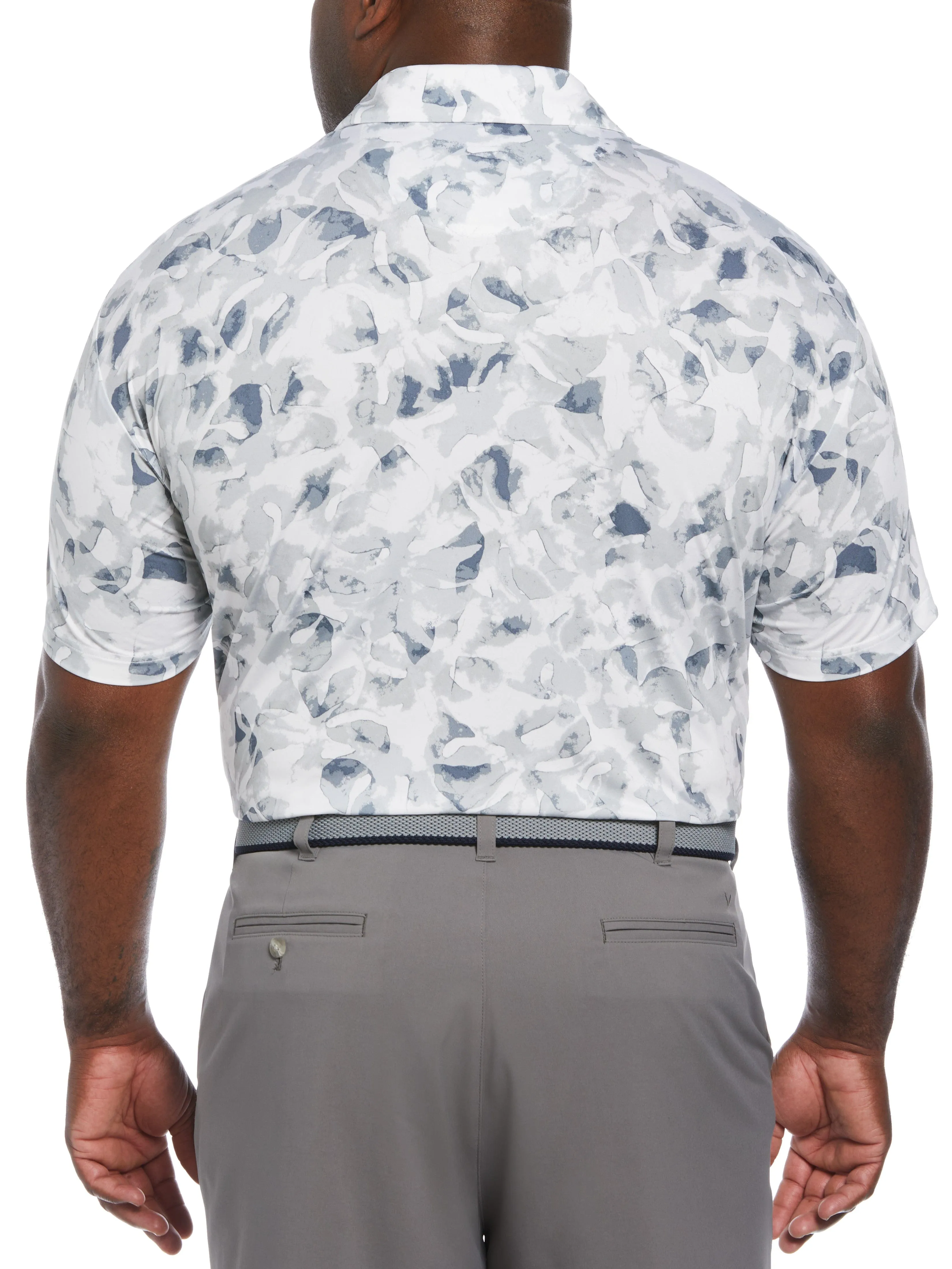 Big & Tall Tie Dye Palm Print Golf Polo