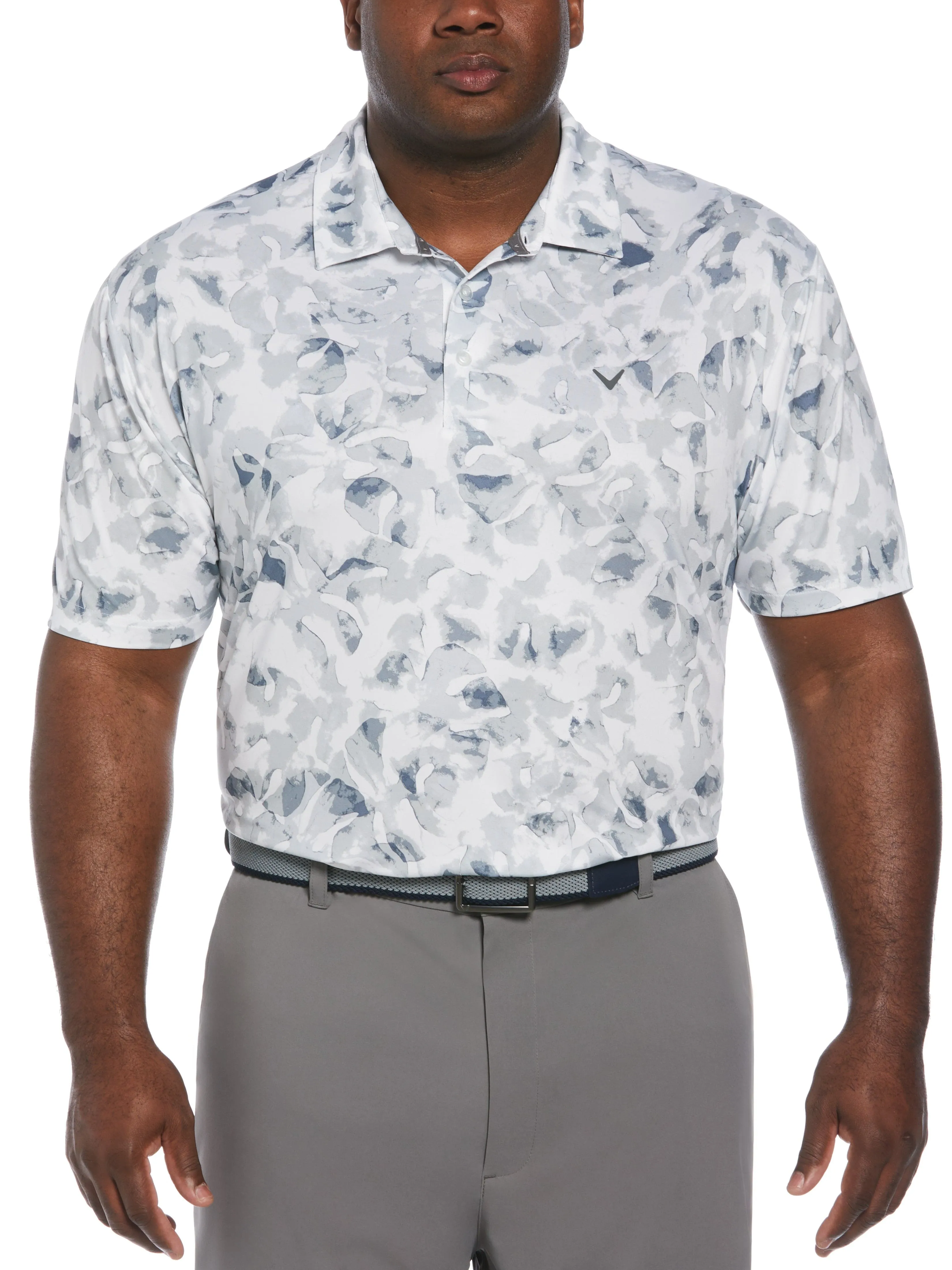 Big & Tall Tie Dye Palm Print Golf Polo