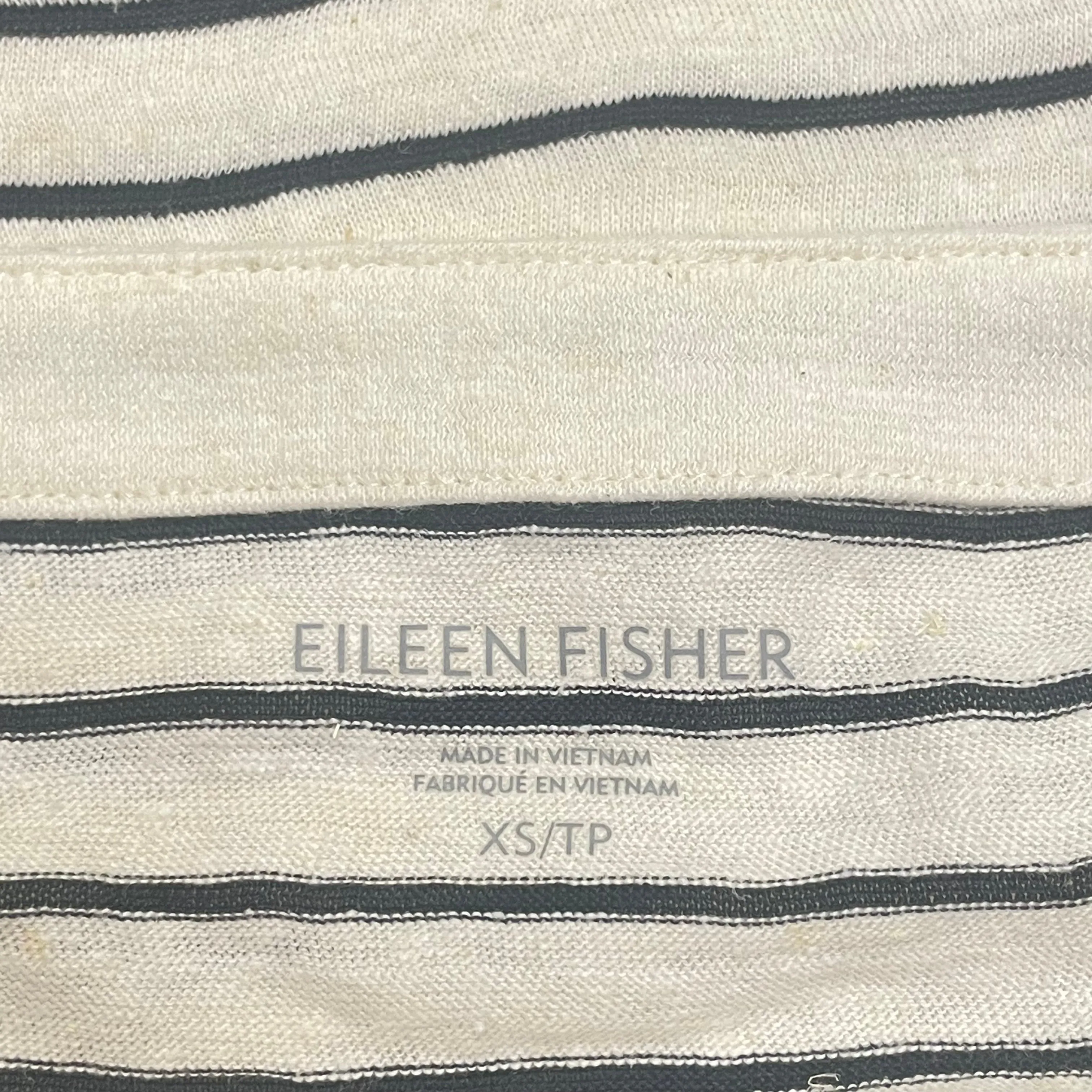 Black & Cream Top Long Sleeve By Eileen Fisher, Size: Xs