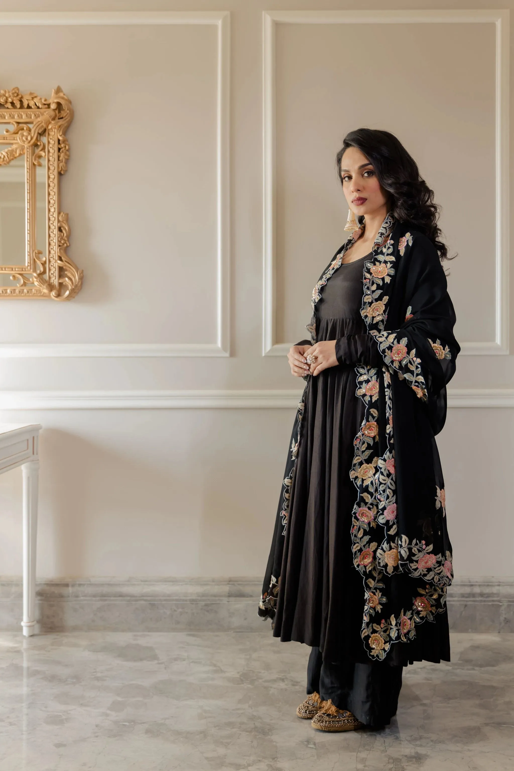 Black Kali Anarkali Set