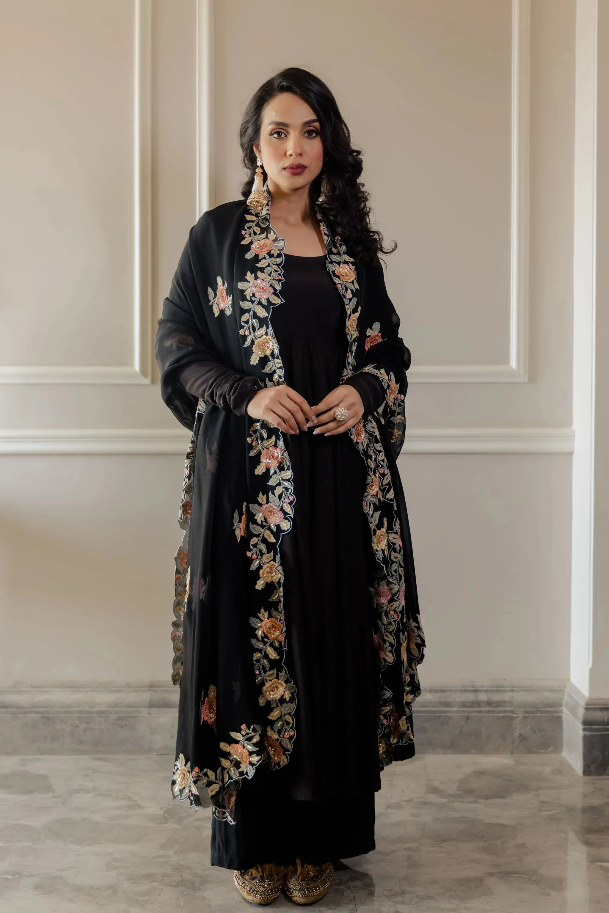 Black Kali Anarkali Set