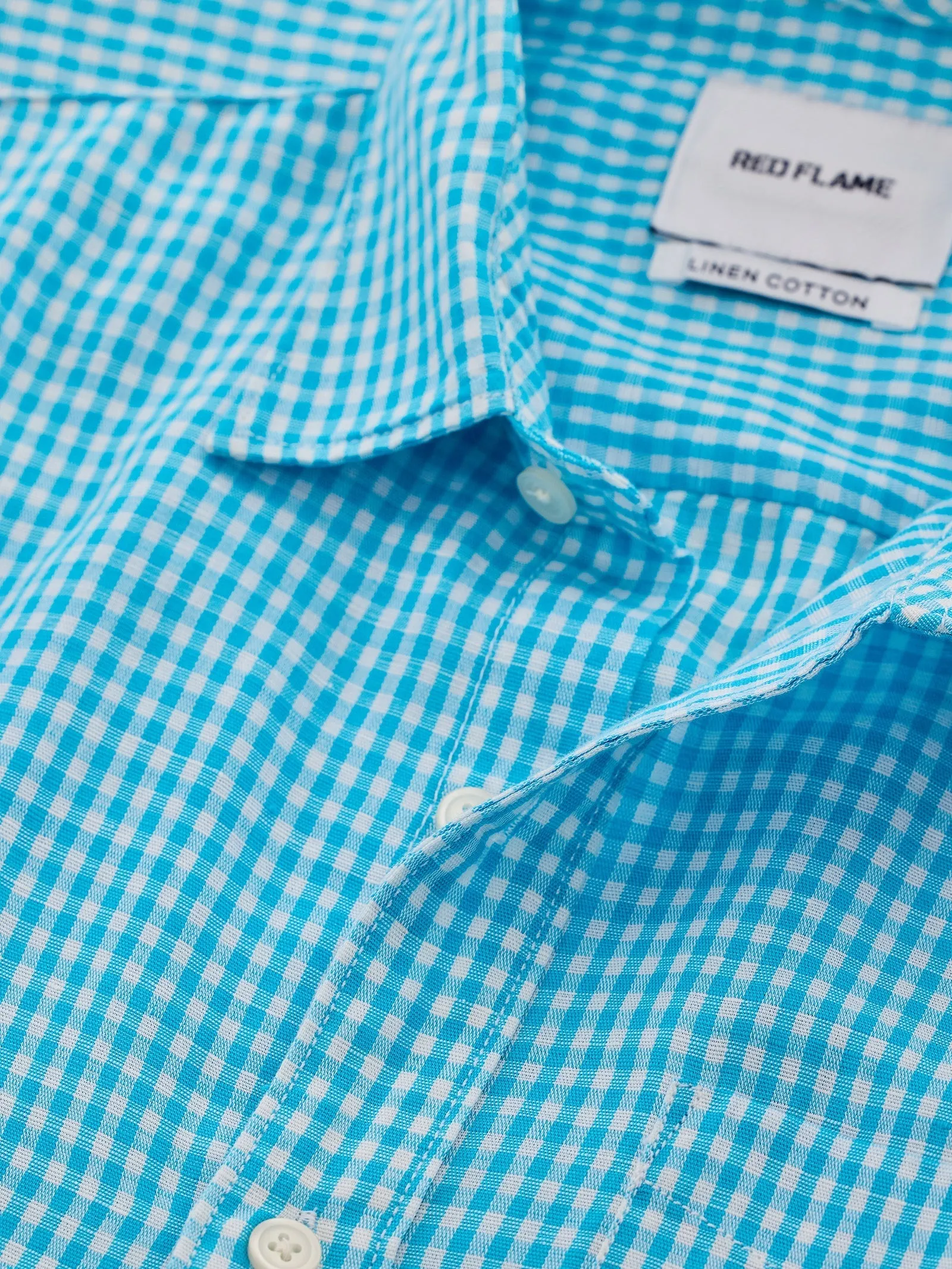 Blue Checked Linen Shirt