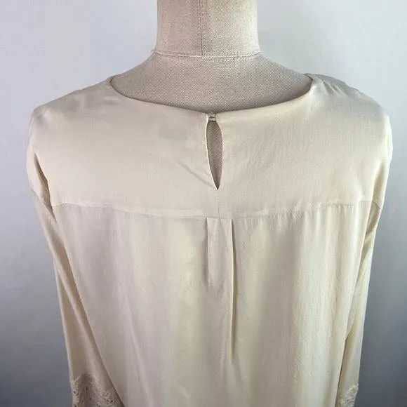 BrunoCucinelliCream Silk w Lace Cuffs Top