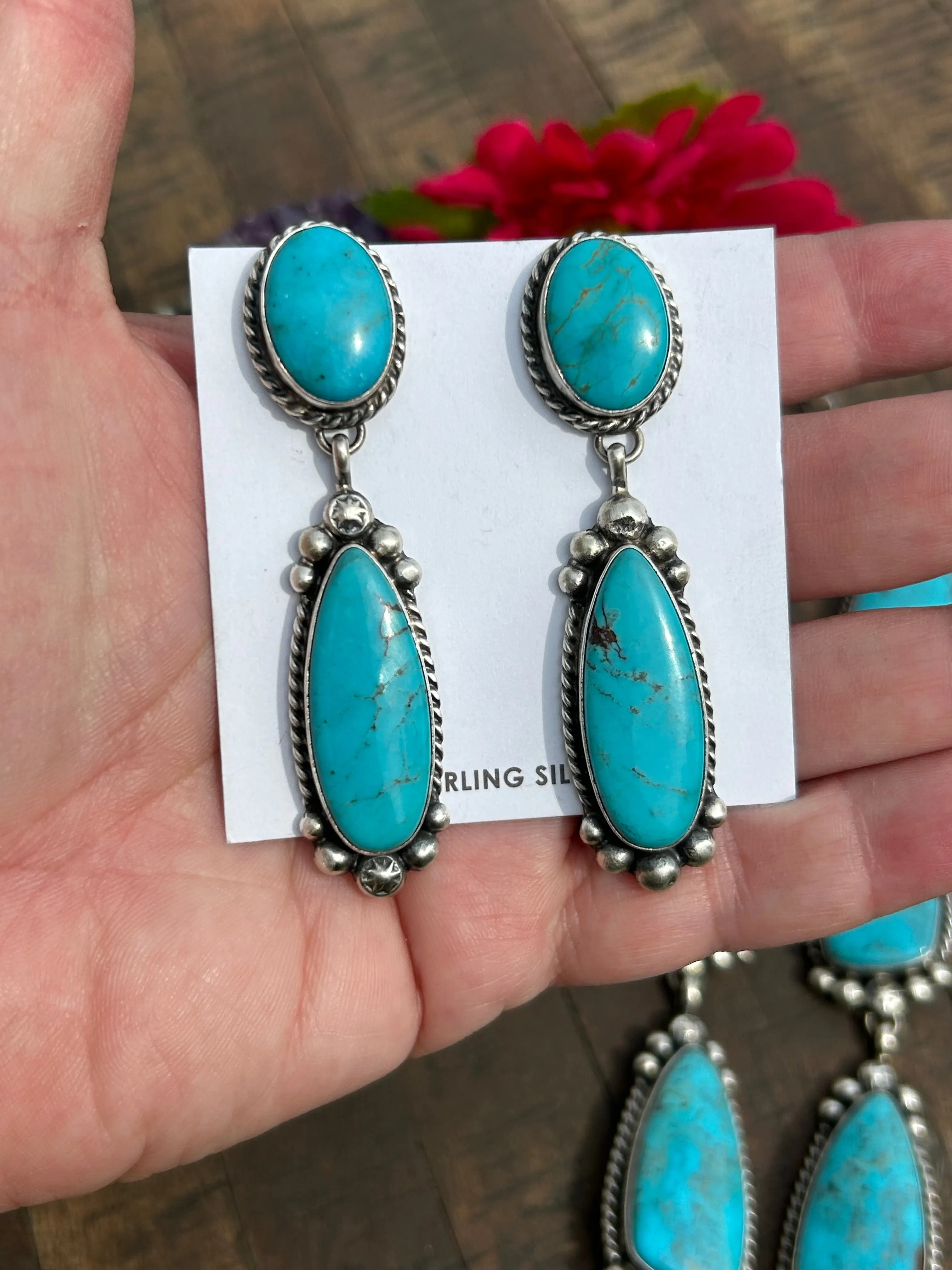 Campitos Turquoise Lariat Set- #2