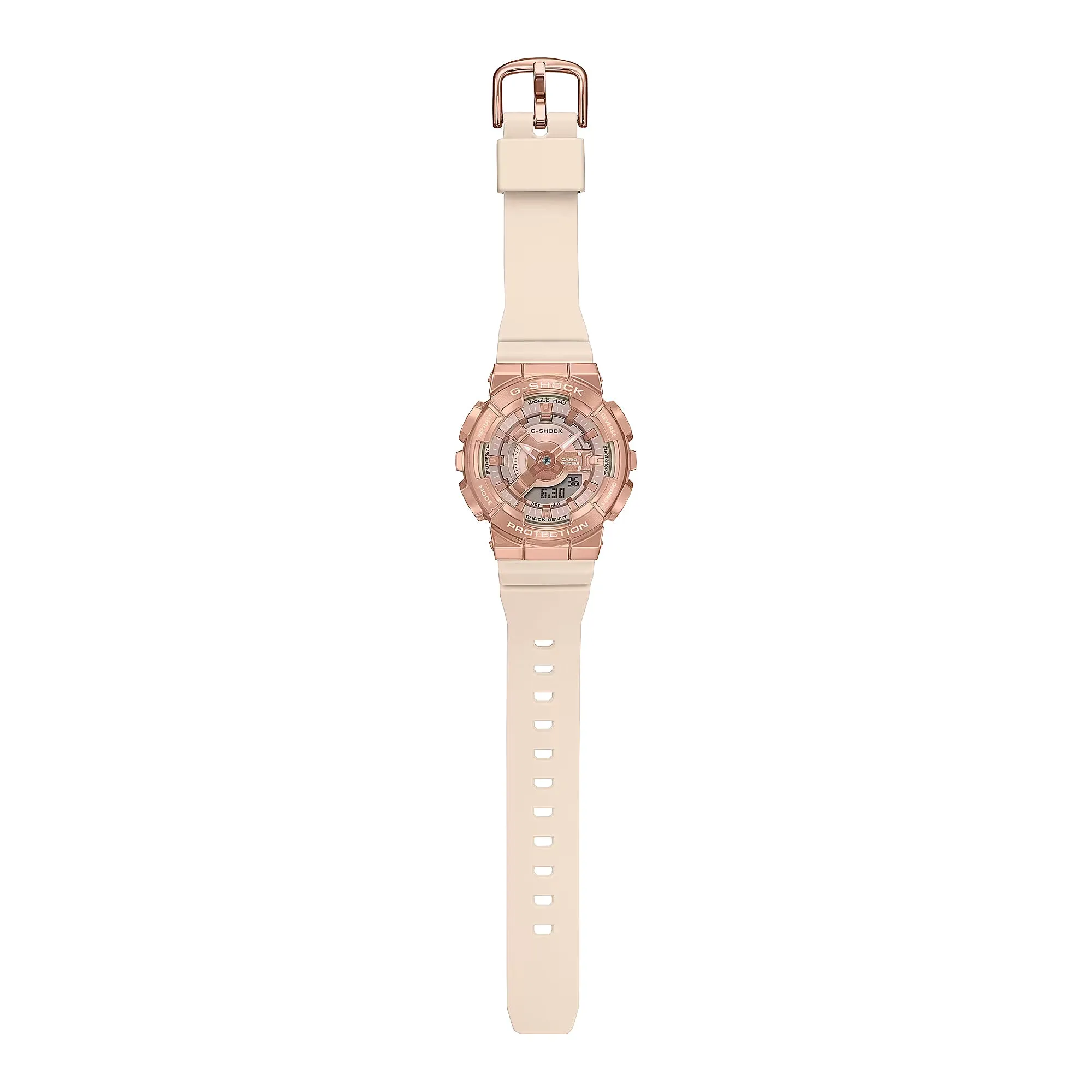 Casio G-Shock GMS GMS110PG-4A Metal Covered Rose Pink Gold Womens Watch