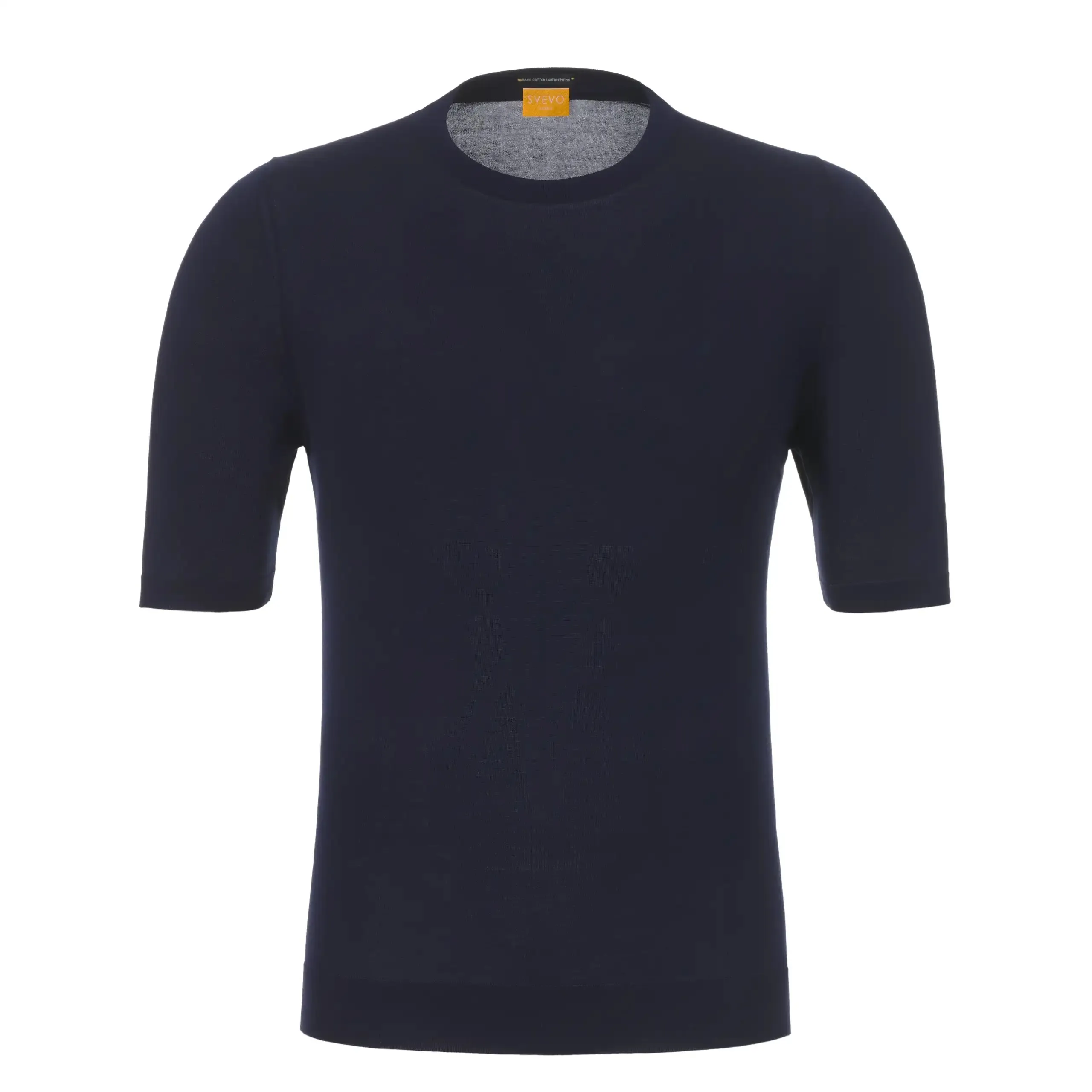 Crew-Neck Cotton Jersey Navy Blue T-Shirt