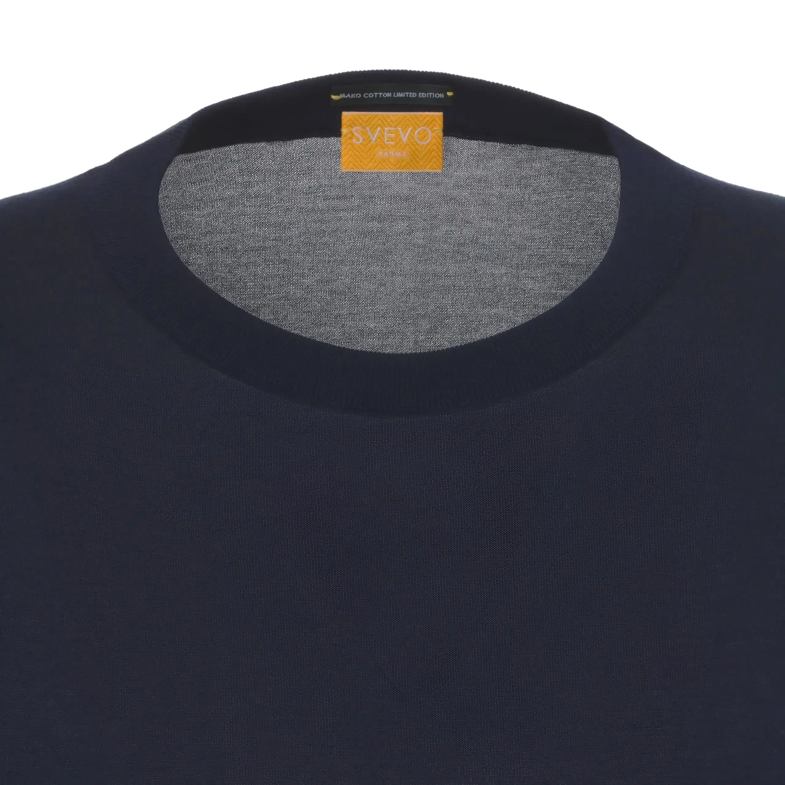 Crew-Neck Cotton Jersey Navy Blue T-Shirt