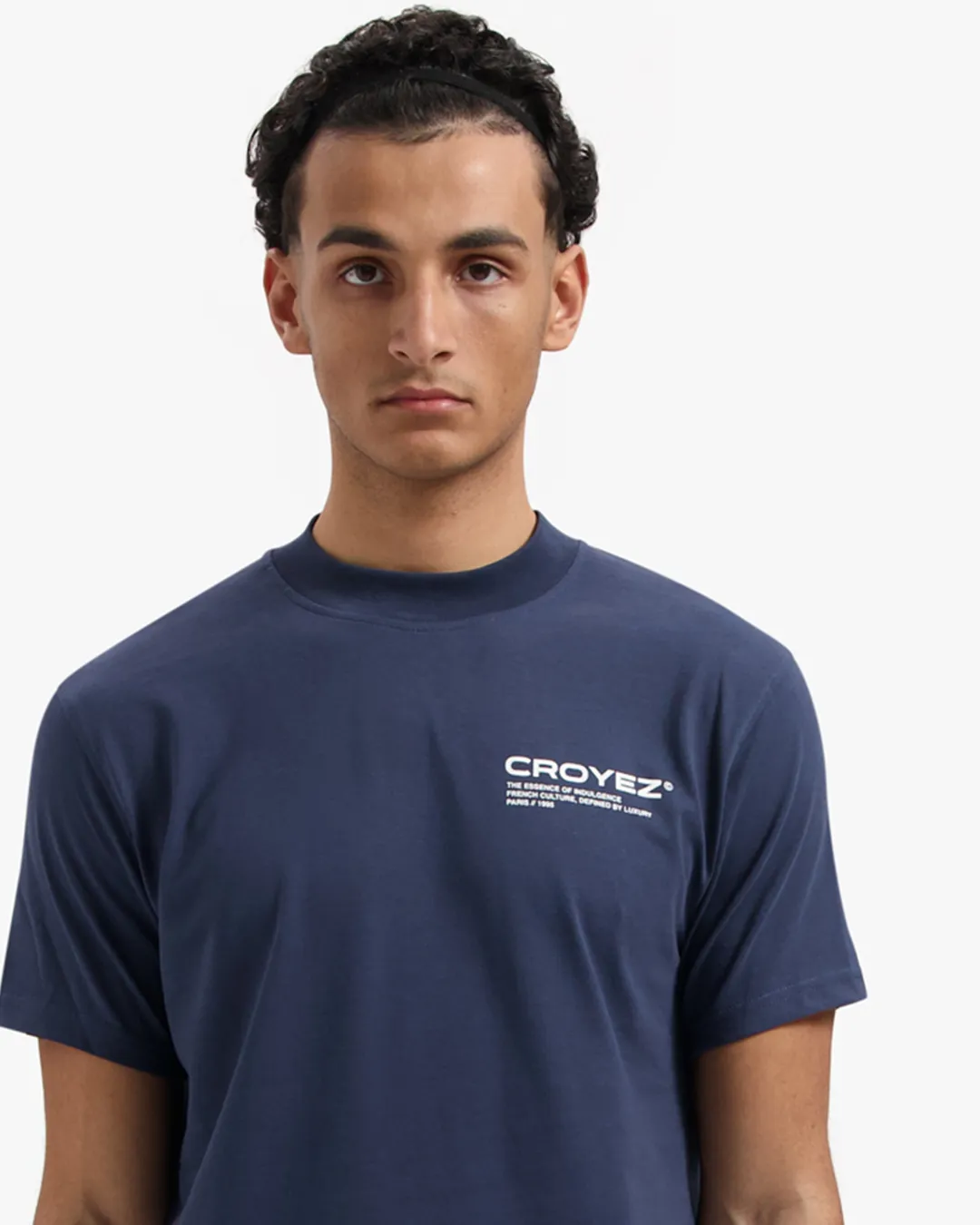 CROYEZ FAMILY OWNED BUSINESS T-SHIRT - NAVY/WHITE