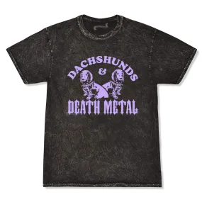 dachshunds & death metal unisex tee | black mineral wash