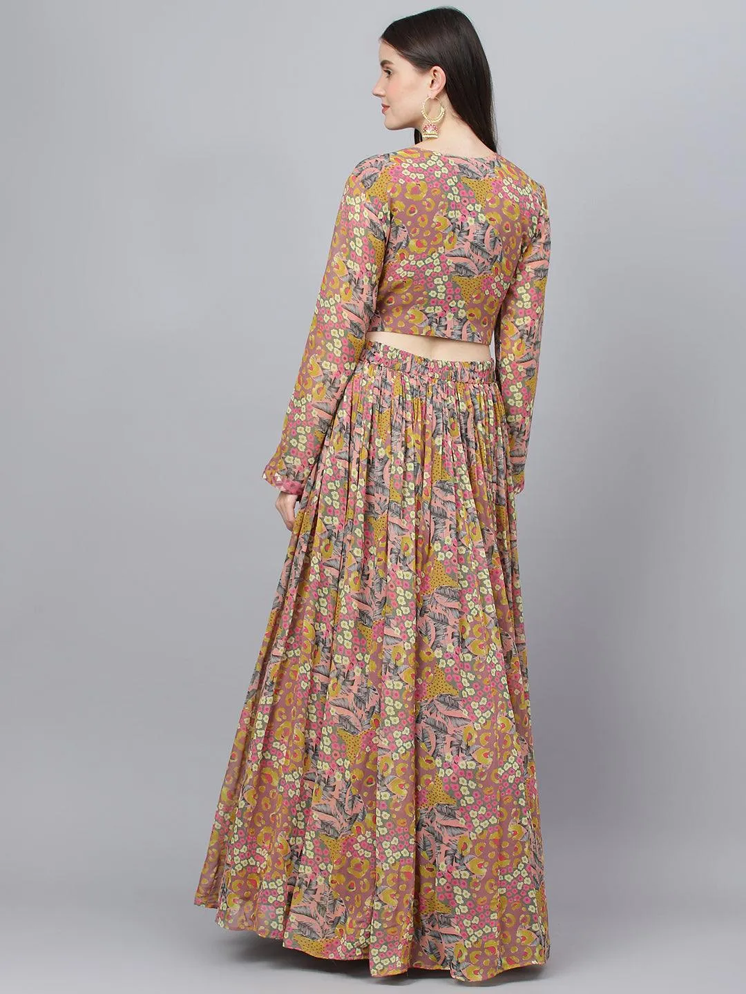 Divena multi–Georgette Flared Lehenga Choli Set