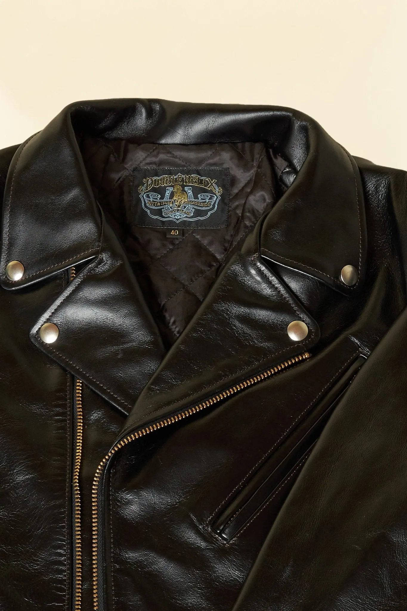 Double Helix 'Deviant' Horsehide Leather Jacket - Black