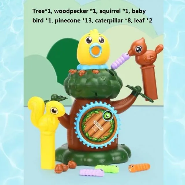 Family Toys Woodpecker Magnetic Catch the Worm Animal Feeding Game Small Birds Children Educate Fishing Toys Set Kids Gift Kit