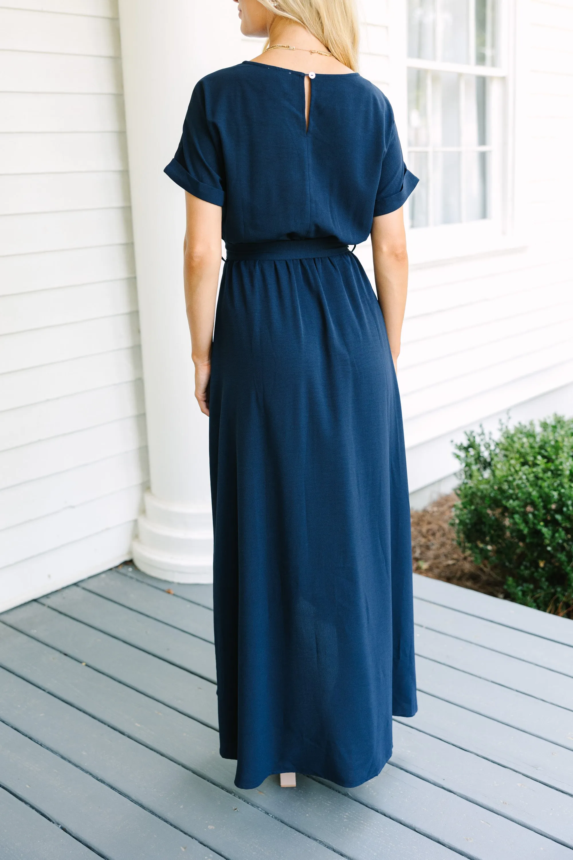 Feeling Stunning Navy Blue Midi Dress