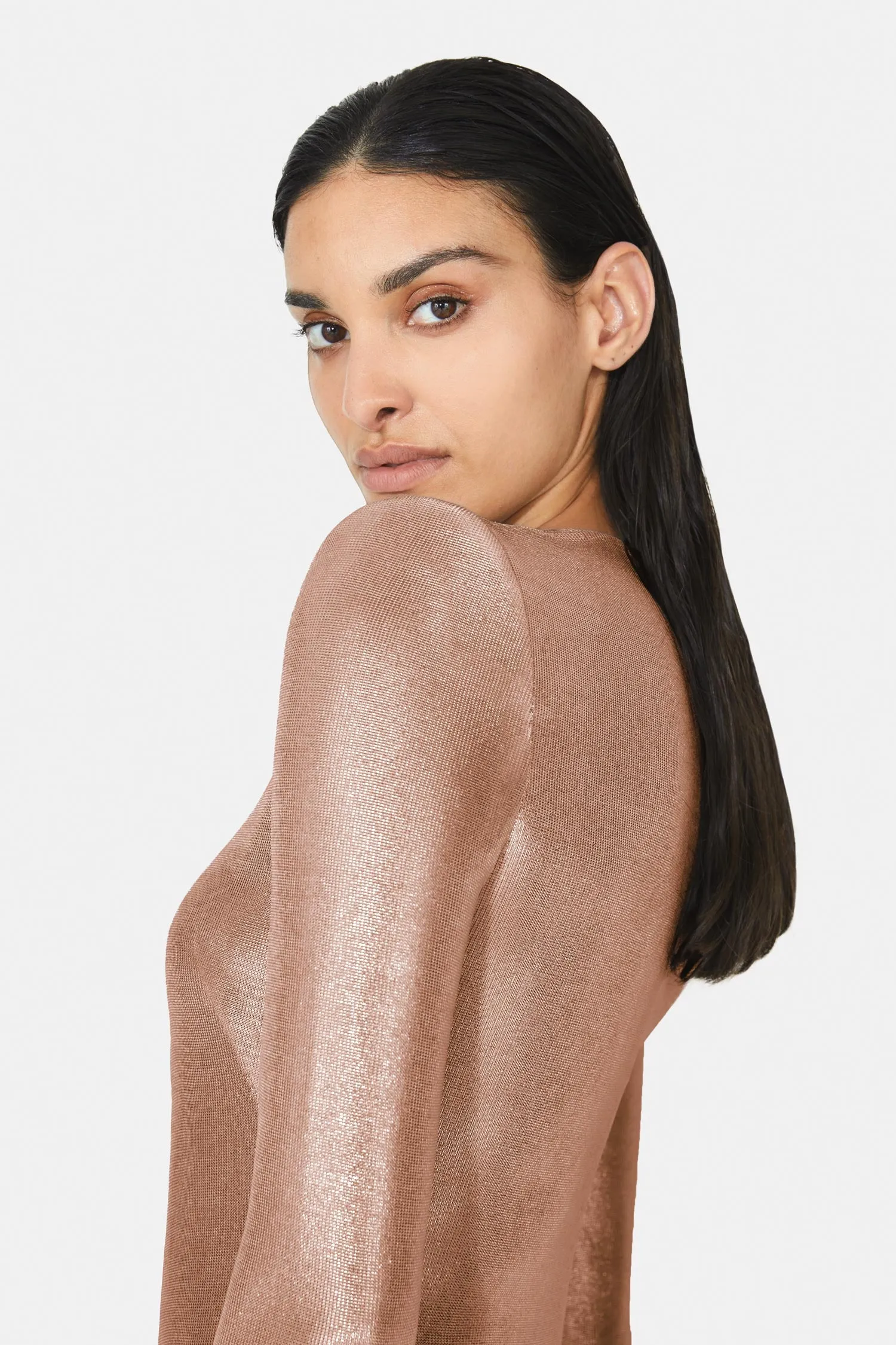 Frieze Long Sleeve Dress - Copper