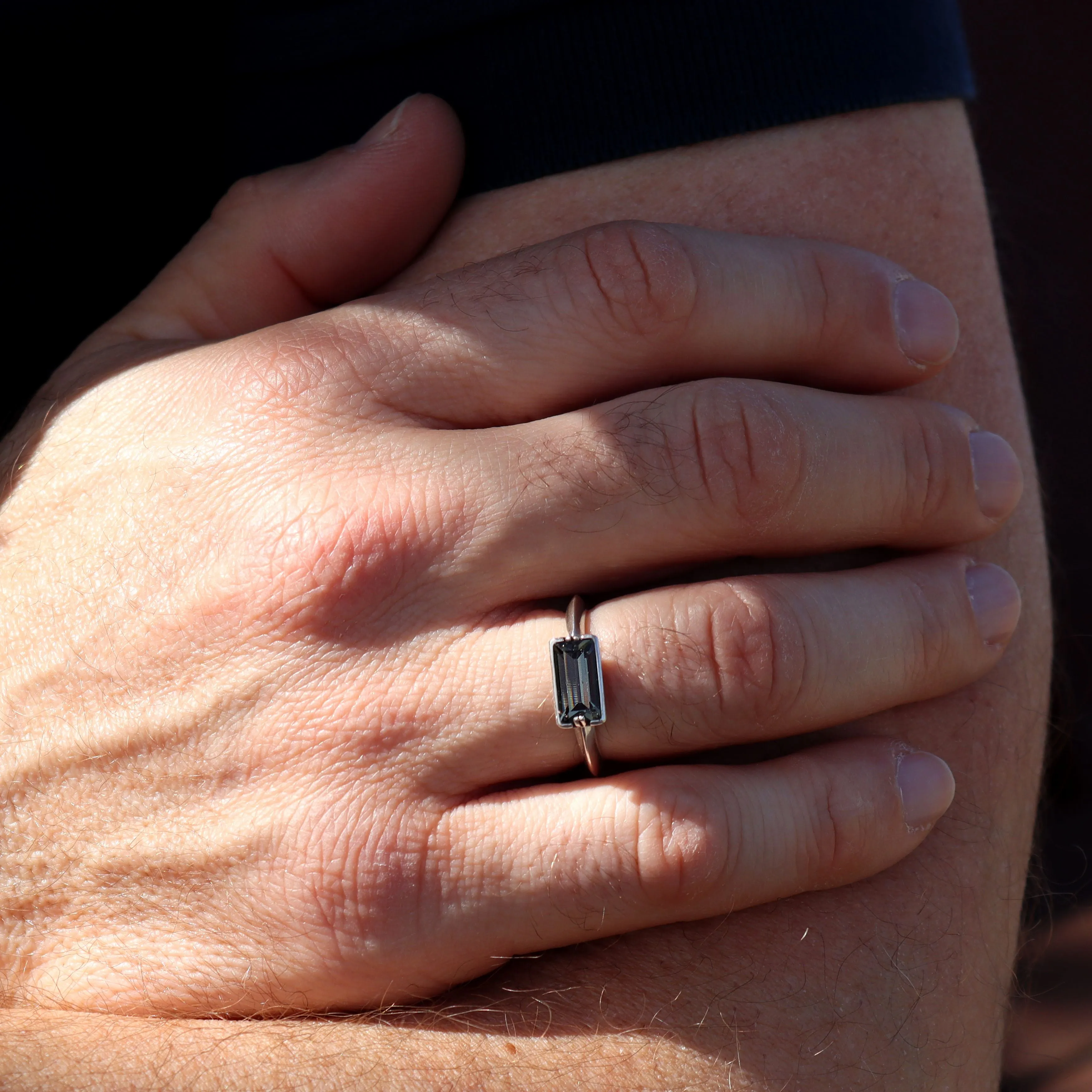 Gemstone Signet Ring for Men - Clear Quartz Signet - Unisex style