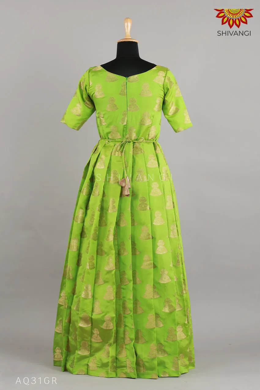 Girls Green Tafetta jimikki Alpha Long Gown