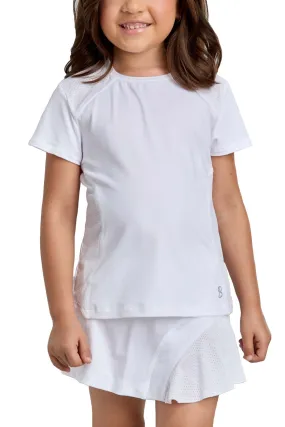 Girl's Short Sleeve - White Racquet - Sale