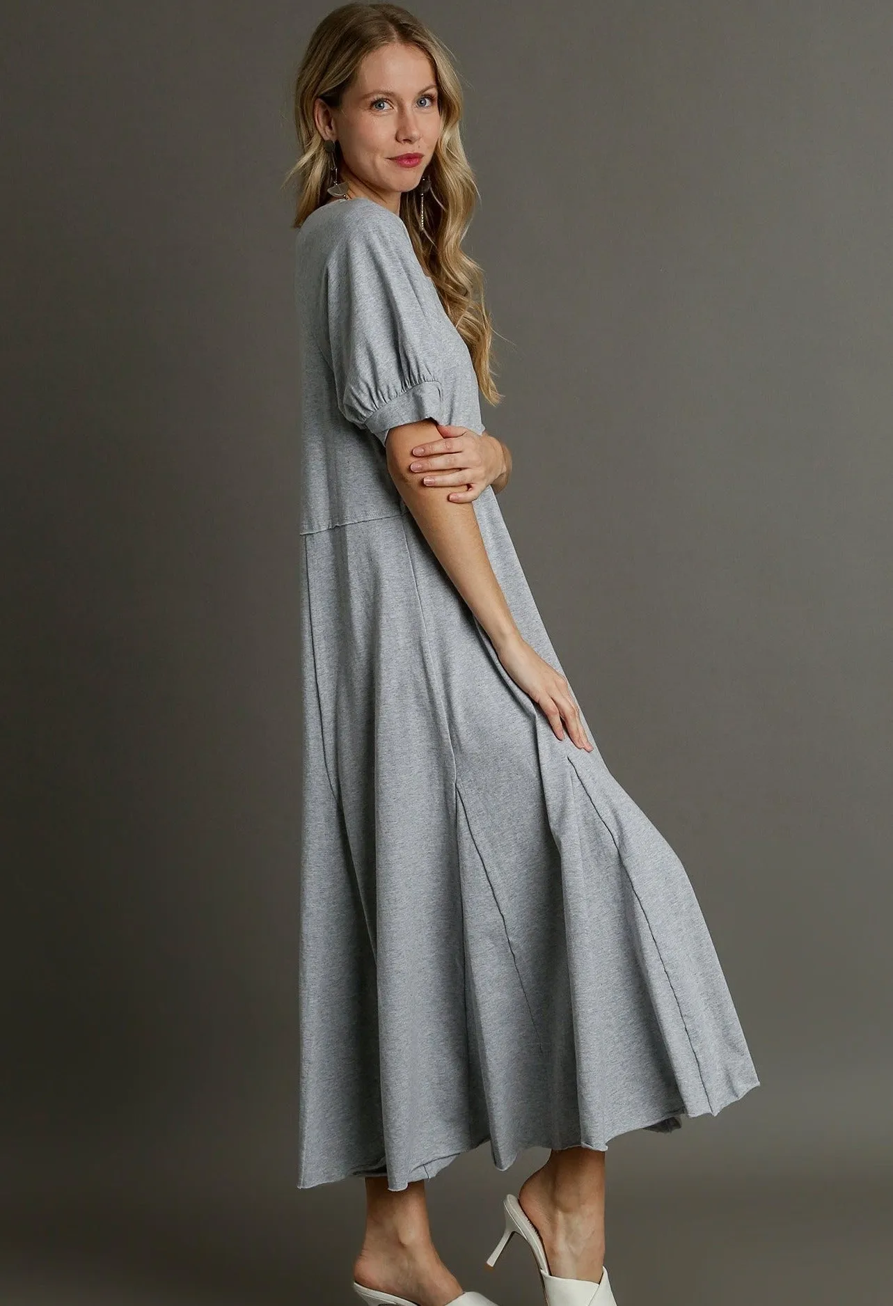 Gray T-Shirt Midi Dress