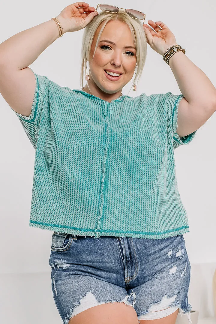 Head Up High Waffle Top | Teal