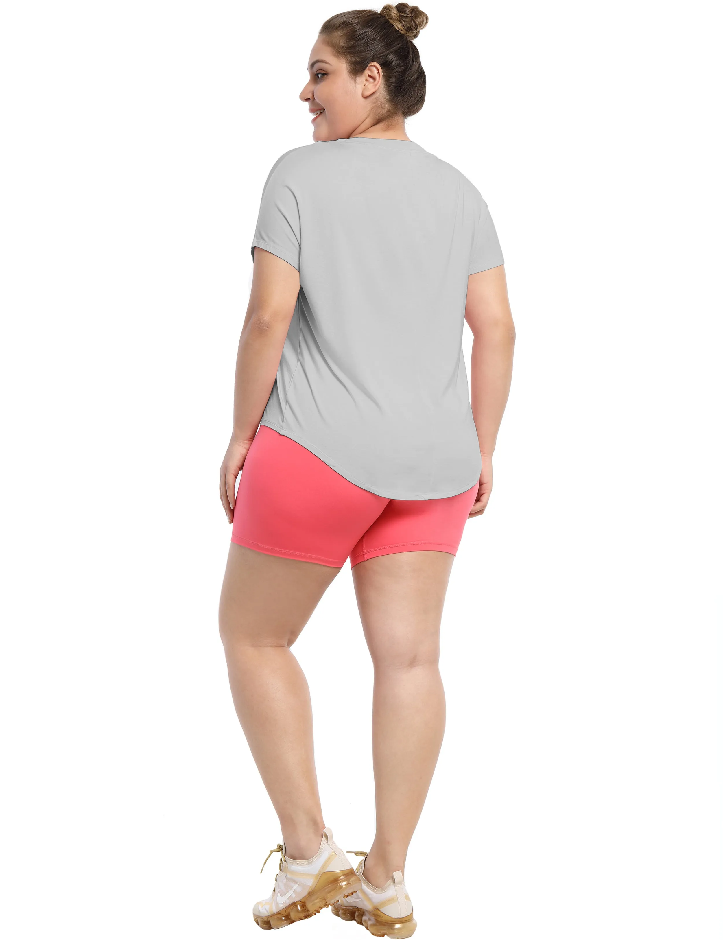 Hip Length Short Sleeve Shirt lightgray