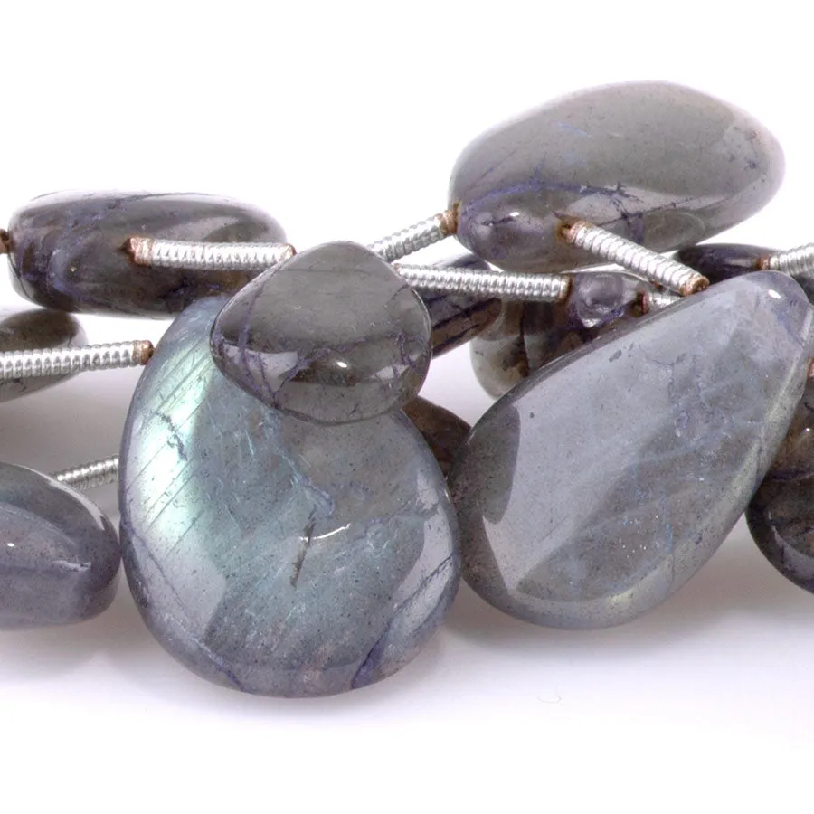 Labradorite 10x15-13x21mm Drop - 8 Inch