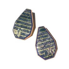 LG G-Flat Post Earrings, Blue & Gold