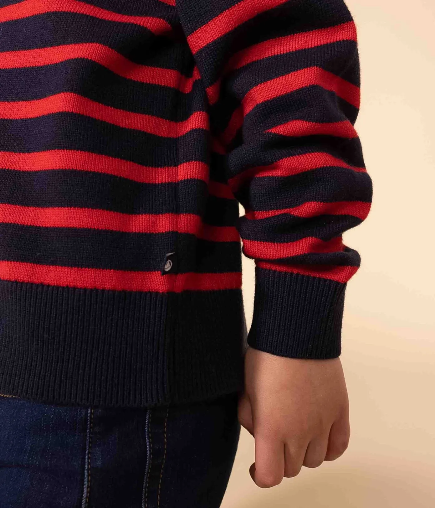 MAGLIONE ALLA MARINARA IN LANA E COTONE BAMBINO UNISEX