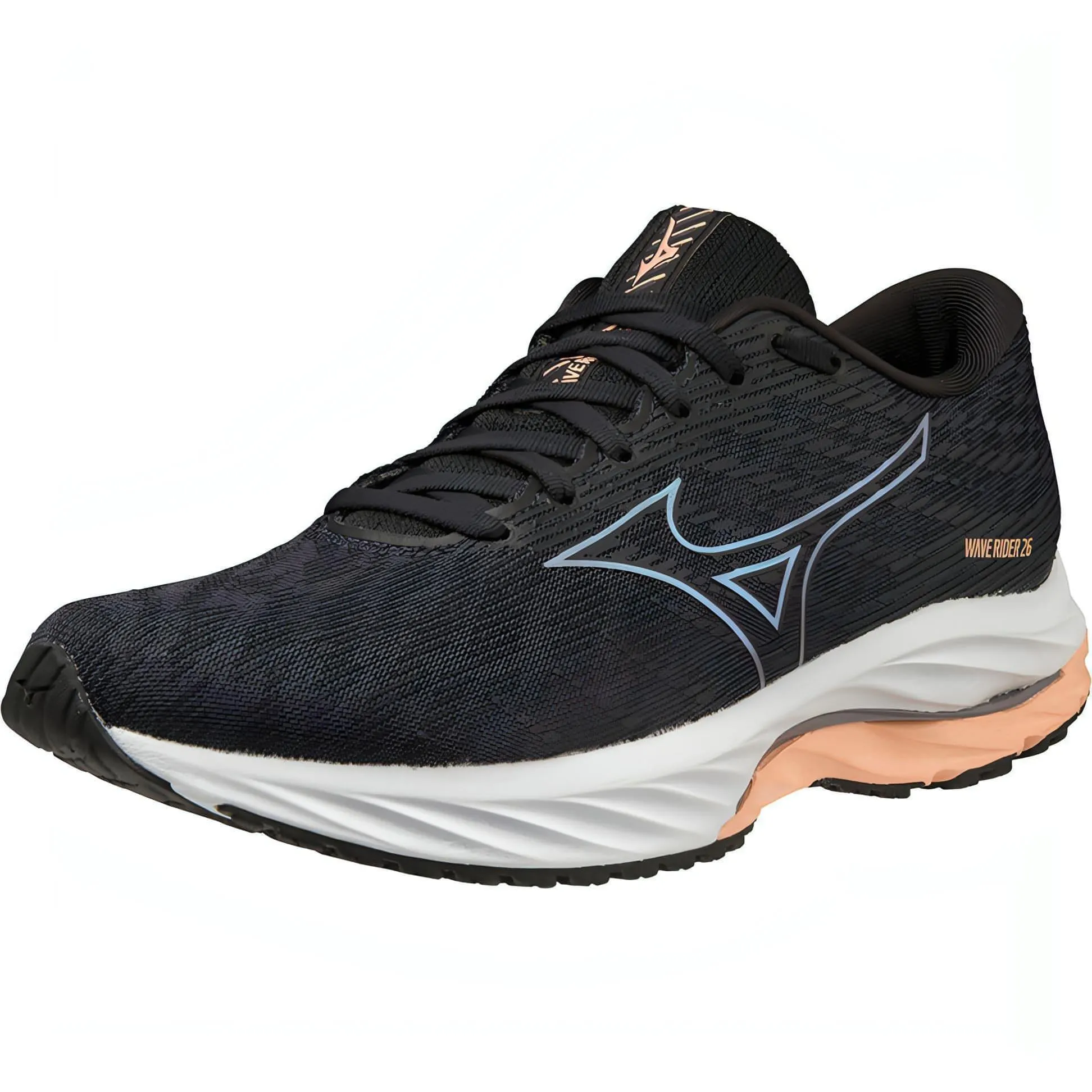 Mizuno Wave Rider 26 WIDE FIT (D) Womens Running Shoes - Black