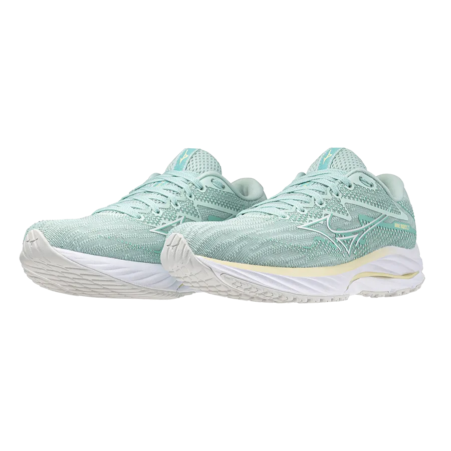 Mizuno Wave Rider 27 (Womens) - Eggshell Blue/White/Anise Flow