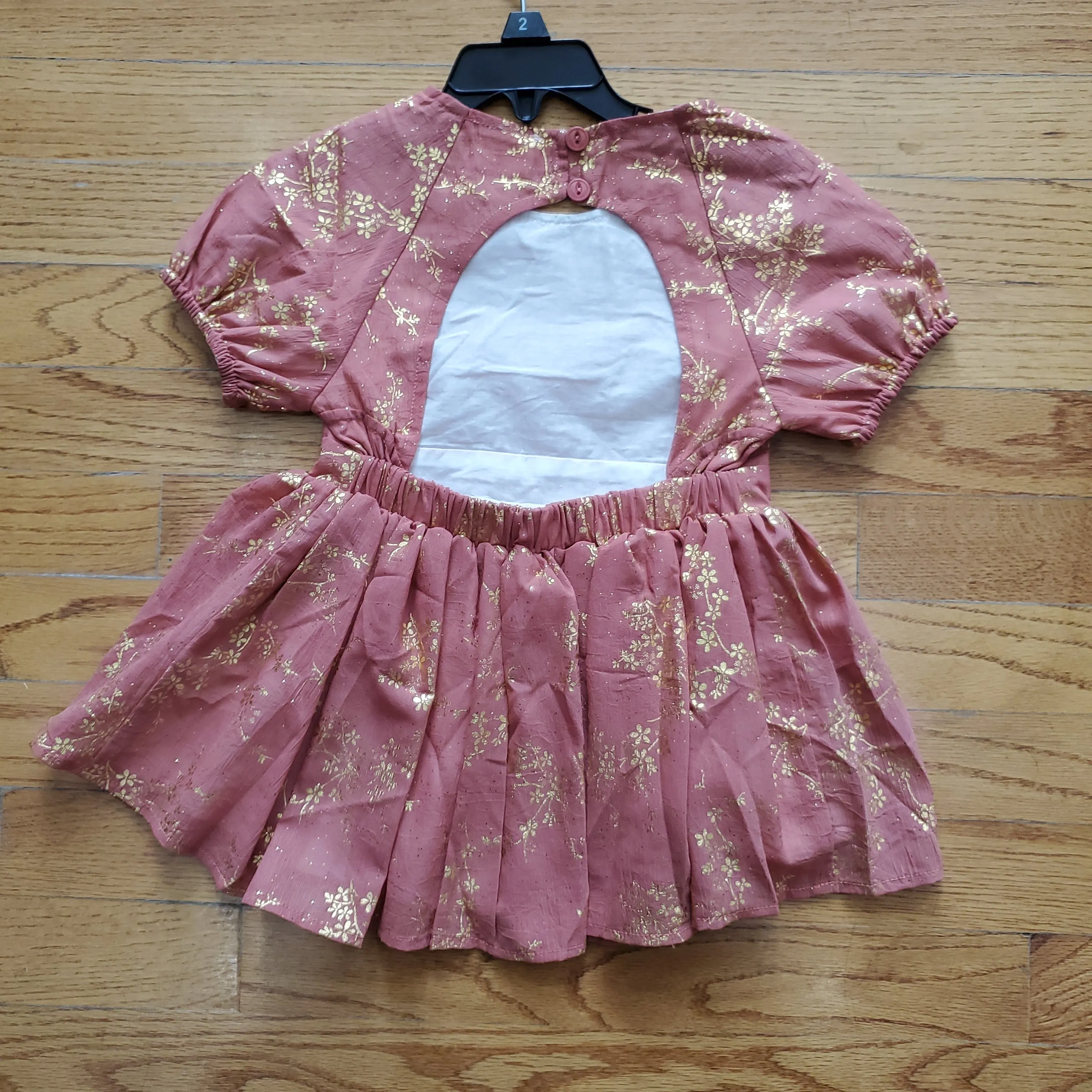 ML Kids Key-Hole Back Foil Dress