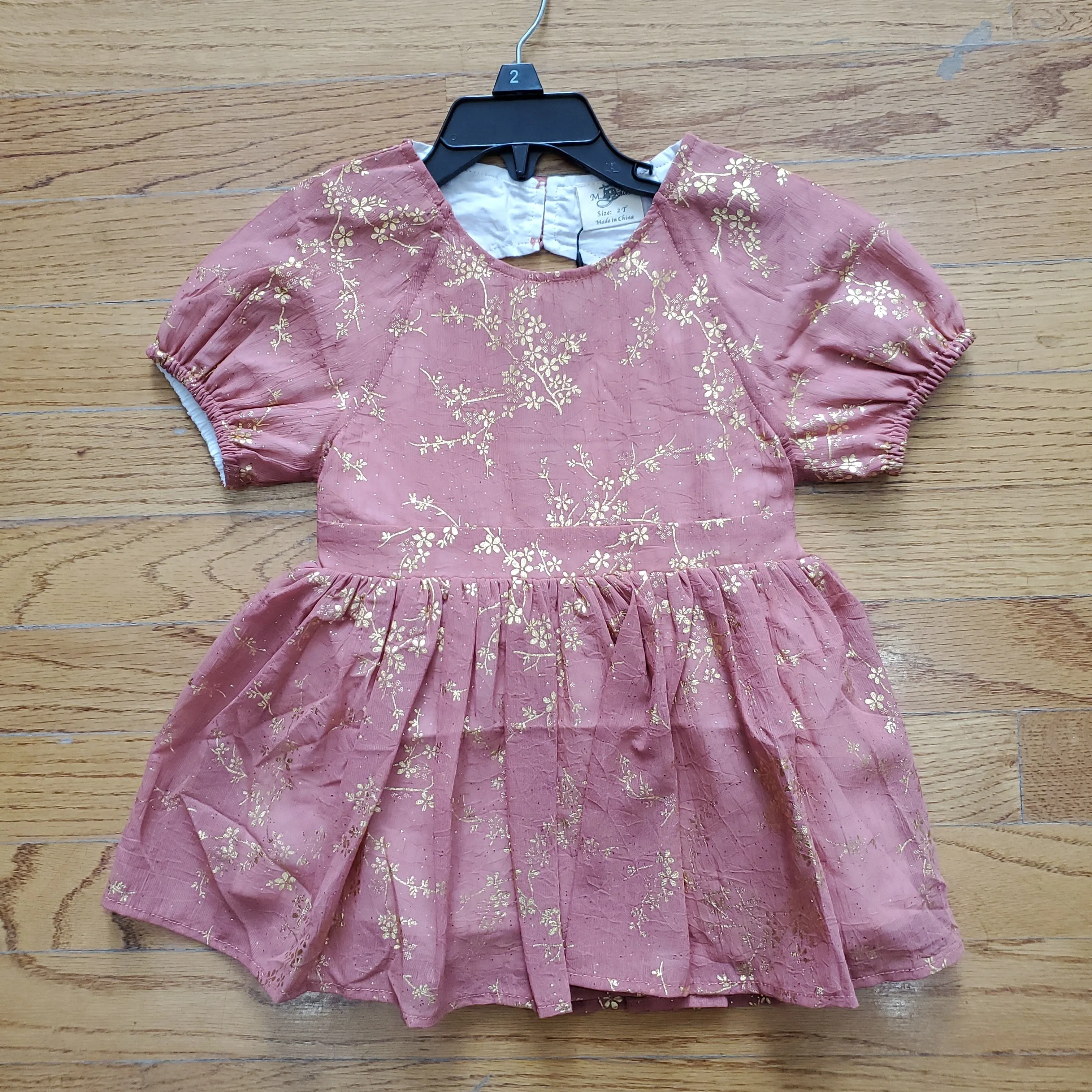 ML Kids Key-Hole Back Foil Dress