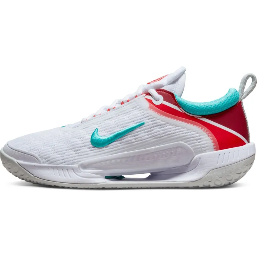 Nike Womens Court Zoom NXT Tennis Shoes - White/Washed Teal/Light Silver