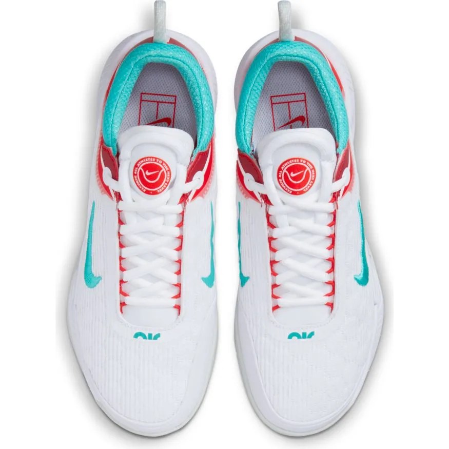 Nike Womens Court Zoom NXT Tennis Shoes - White/Washed Teal/Light Silver