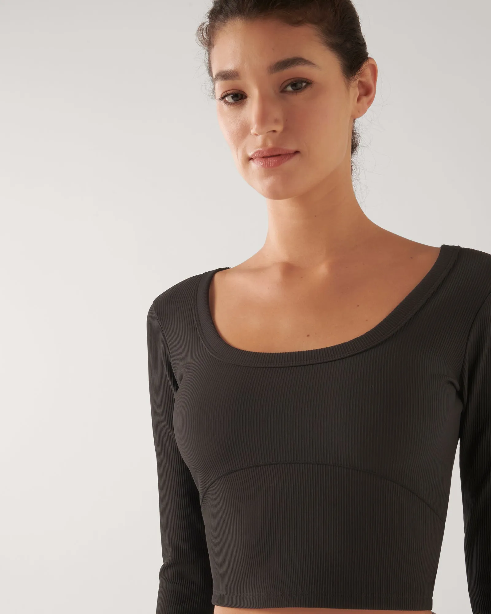 PAXTON LONG SLEEVE TOP BLACK