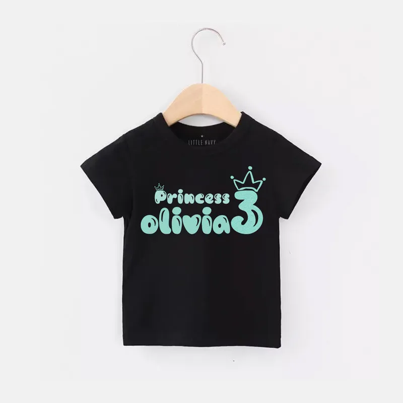 Personalized Princess Birthday T-Shirt - TEAL